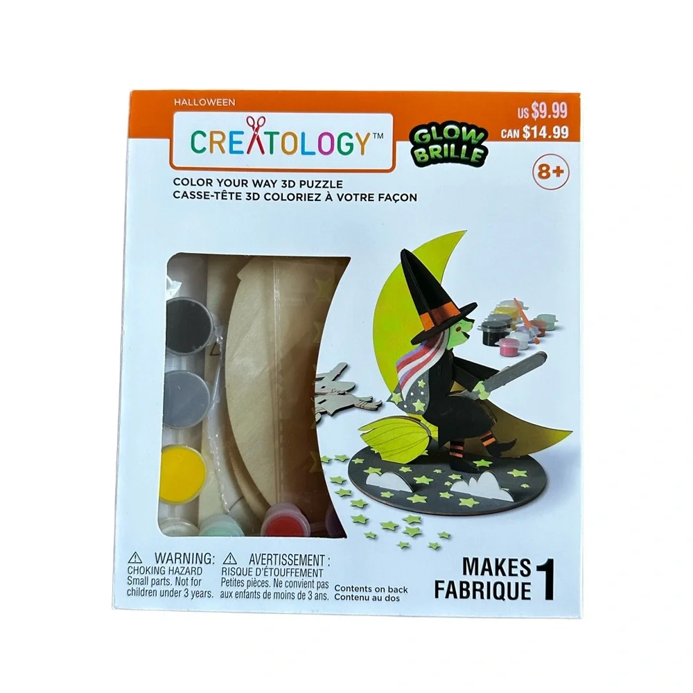 Creatology Witch Figurine Color Your Way 3D Halloween Puzzle 8+ NWT